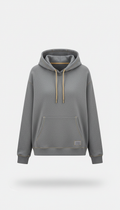 Soft Gold-Accented Still Grey Hoodie