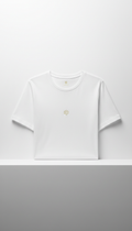 Cloud White Minimalist Gold Logo Tee