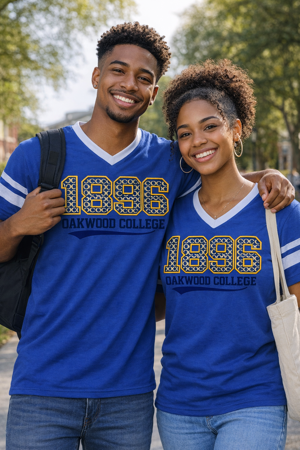 Stripe V-neck Jersey Unisex Oakwood College 1896