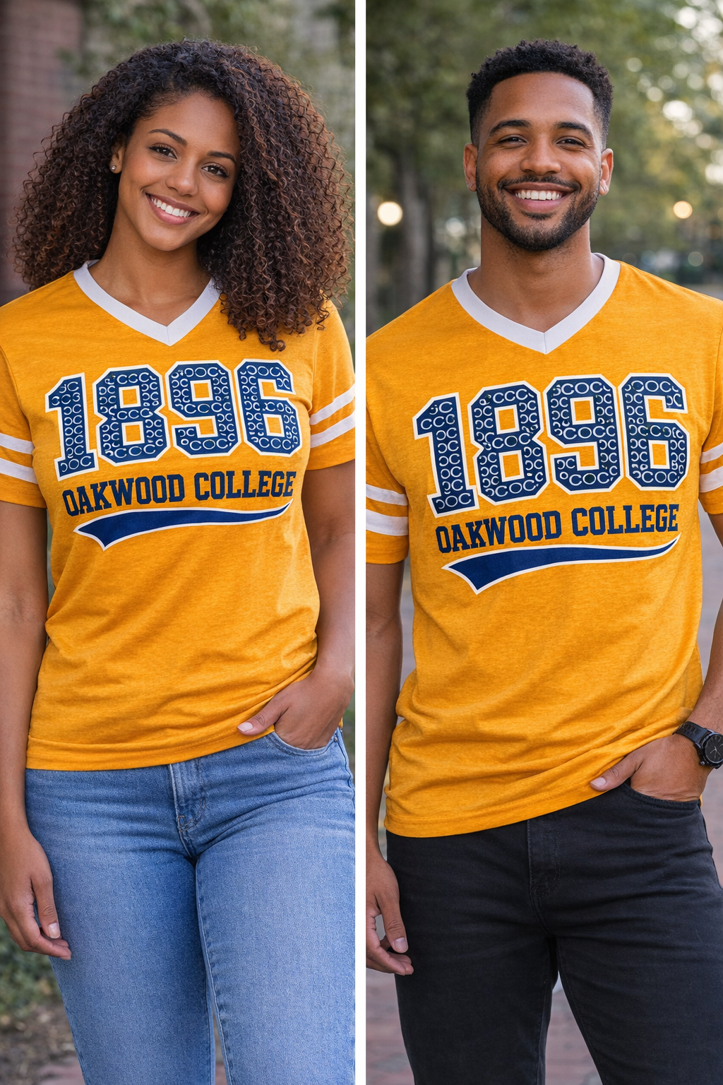 Stripe V-neck Jersey Unisex Oakwood College 1896