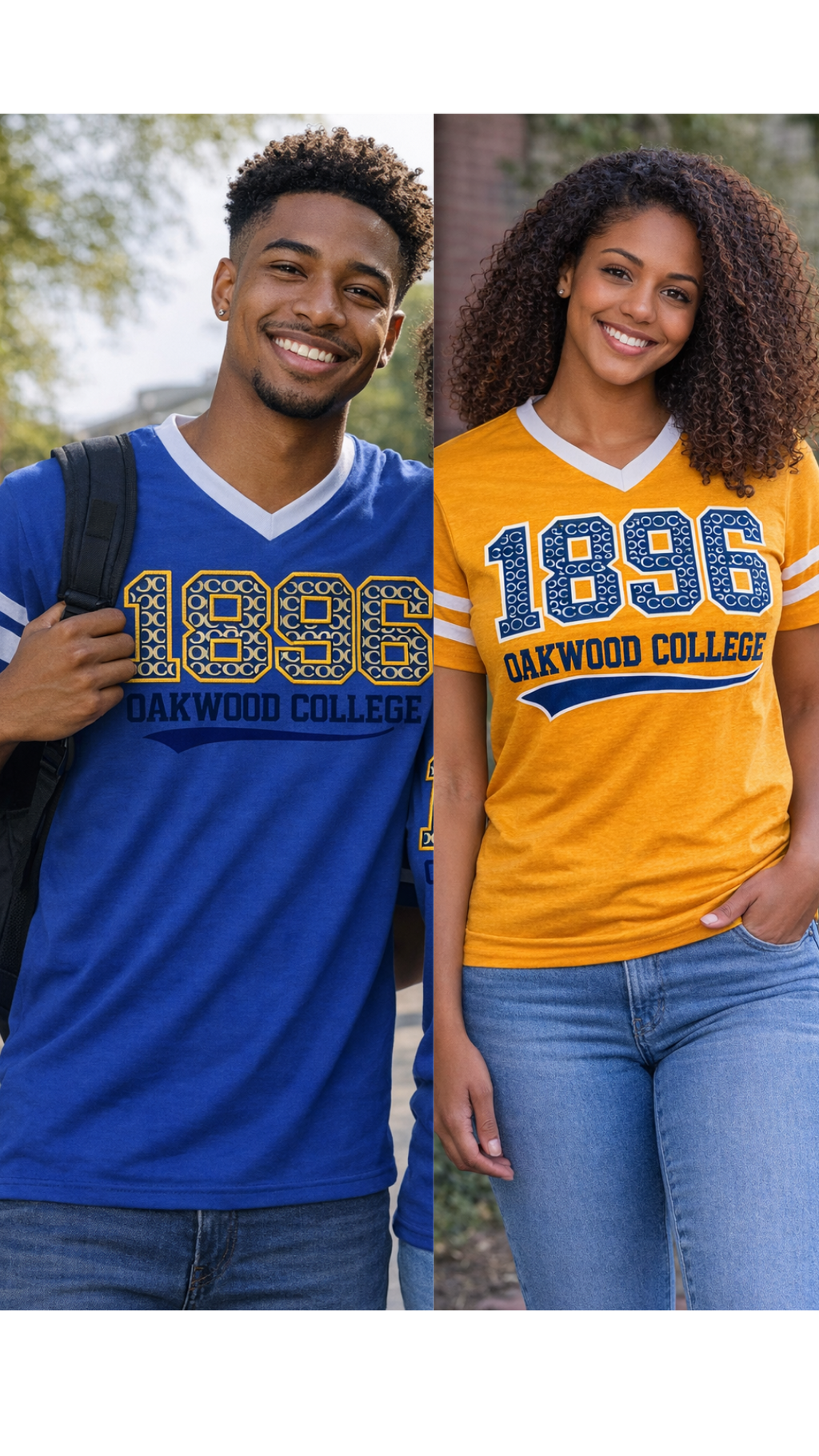 Stripe V-neck Jersey Unisex Oakwood College 1896
